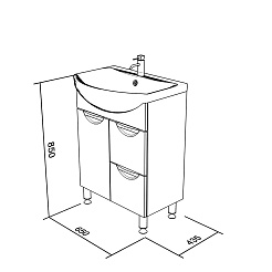 Bas Тумба под раковину Ария 65 Балтика – фотография-3